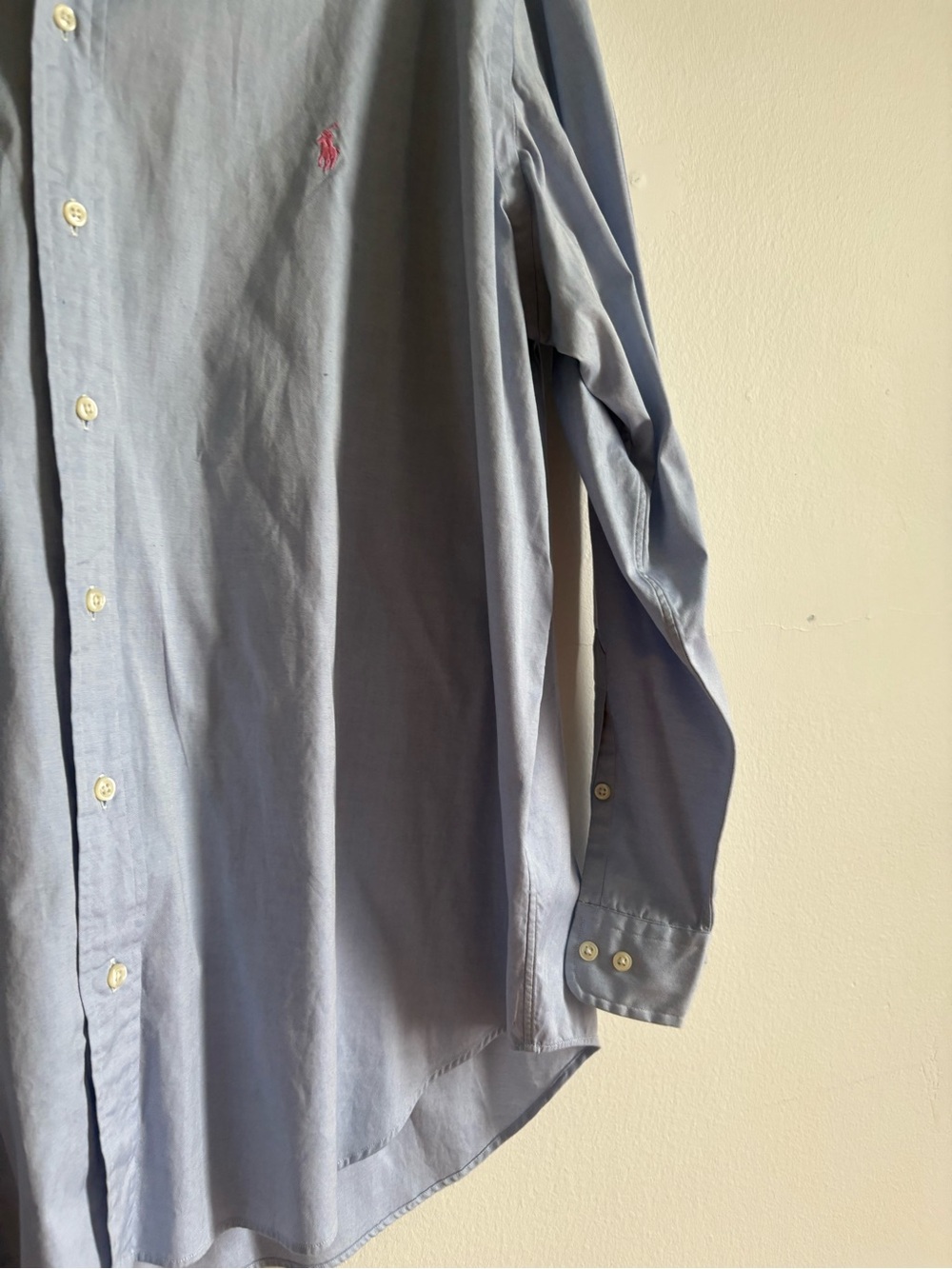 Ralph Lauren Sz 18 Vintage Classic Fit Baby Blue Cotton Button Front Shirt - Picture 5 of 10
